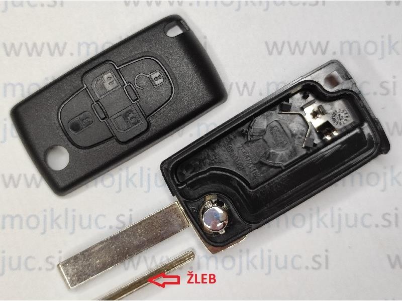 Ohišje za ključ Citroen - zložljiv