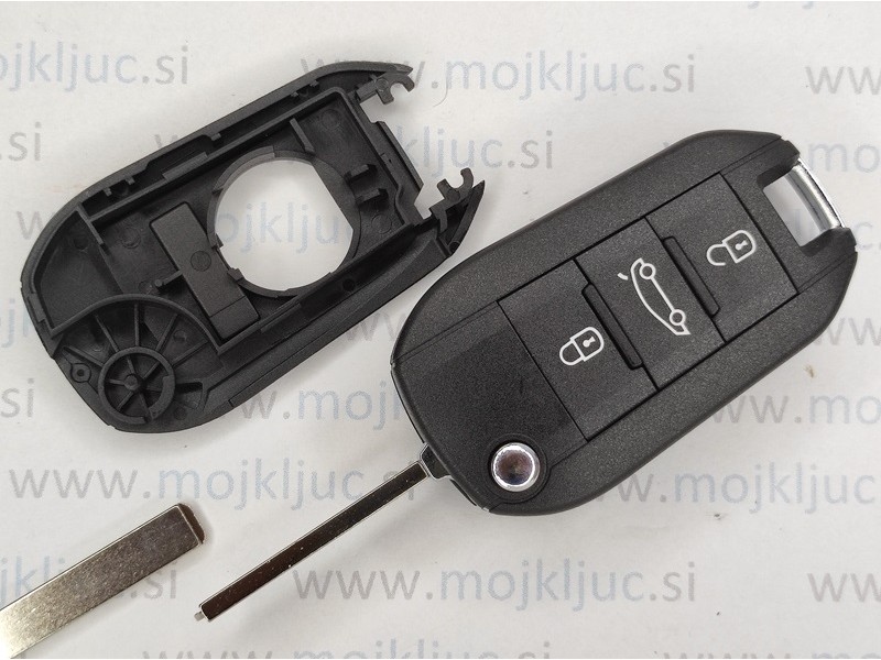 Ohišje za ključ Peugeot - zložljiv (luč)